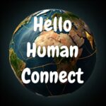 Hello Human Connect Logo - Earth covered with golden kintsugi lines of repair through connection.
